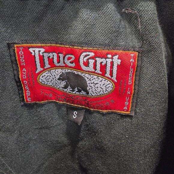 True Grit Black & Red Plaid Button-up Soft Shirt Size Small Wooden Button - Picture 5 of 8